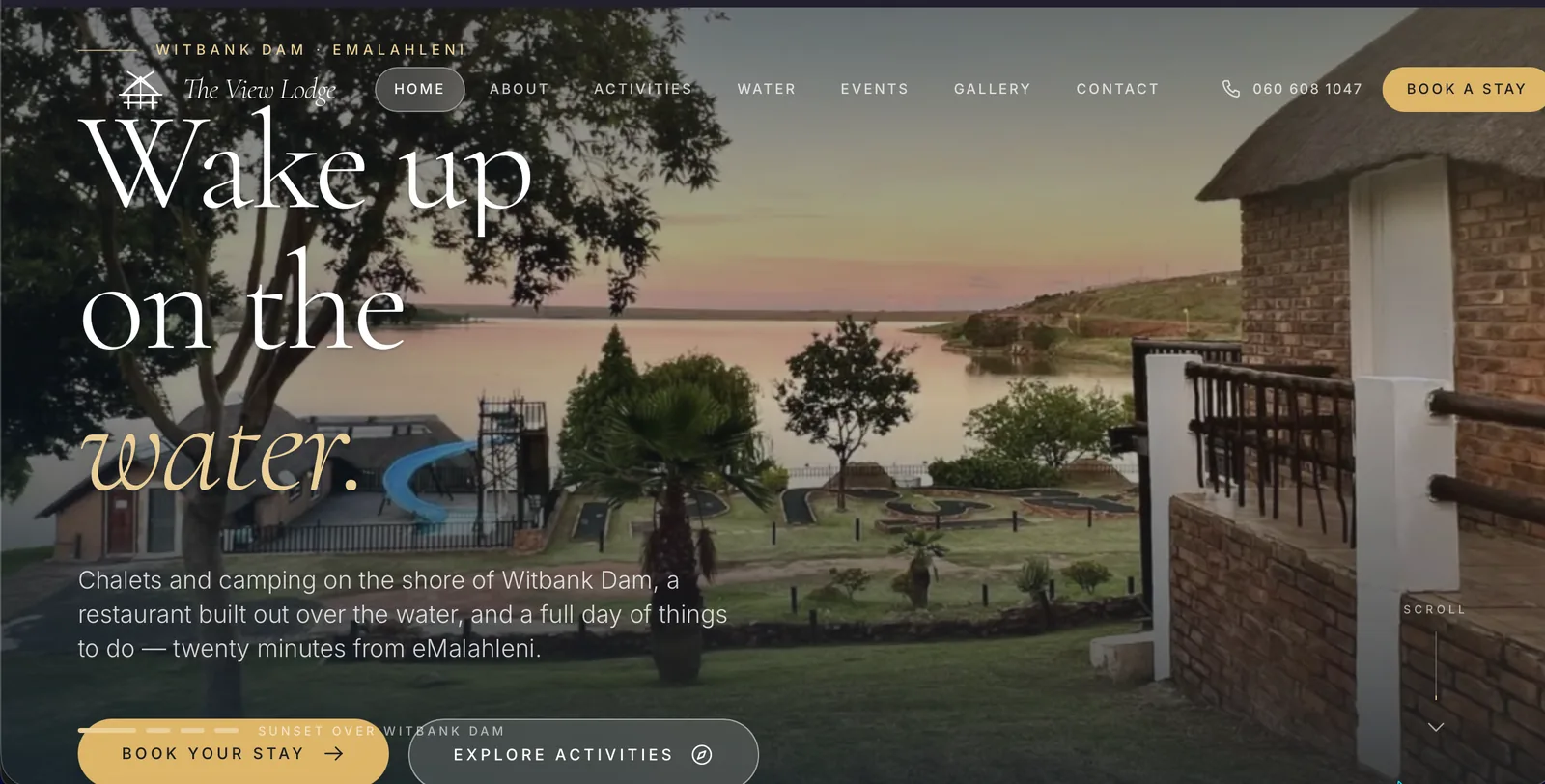 Screenshot of the The View Lodge website