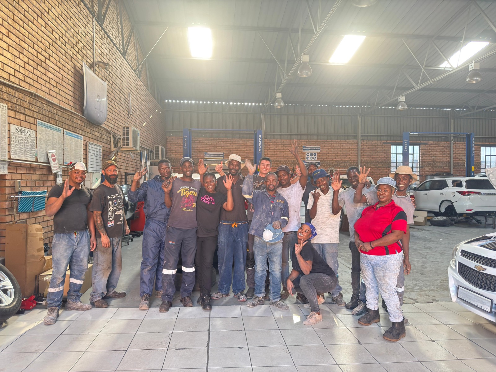 The team at a client's workshop whose Google Business Profile Sirius Ascent manages